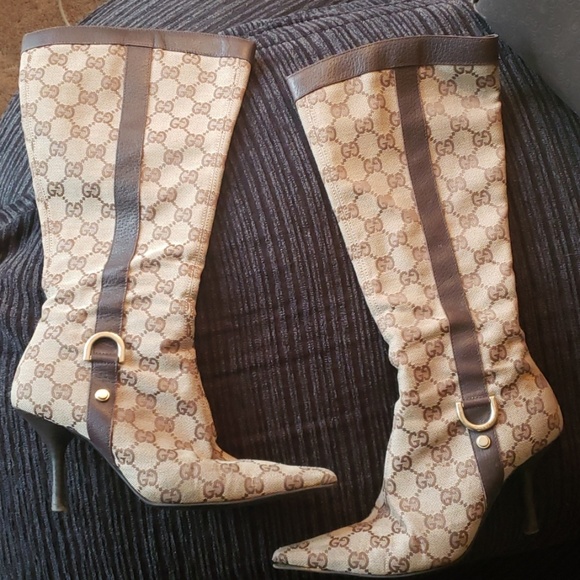 Vintage Women's Gucci Boot Heels SIZE 5 1/2 B - Picture 3 of 4